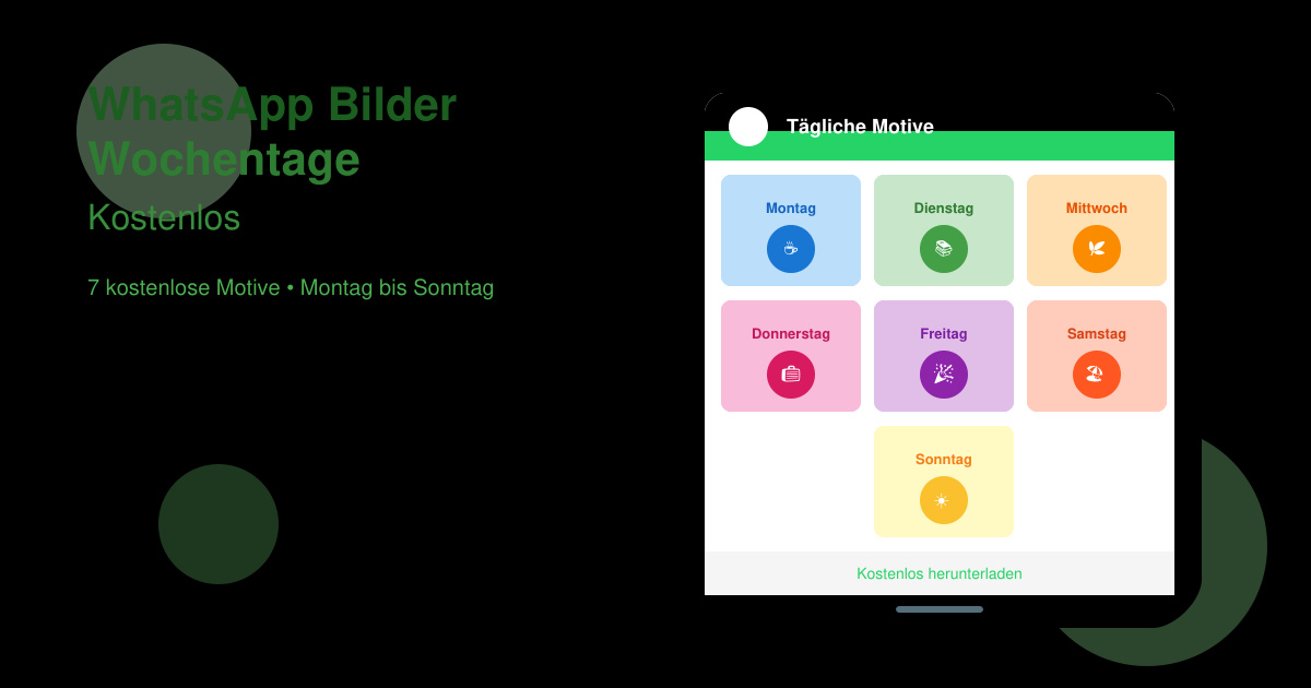 WhatsApp bilder wochentage kostenlos