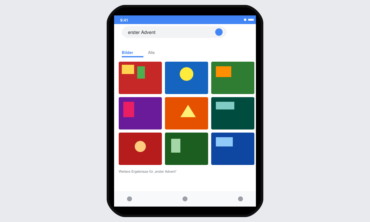 Google-Bildersuche mit eingegebenem Suchbegriff „erster Advent“ und angezeigten Ergebnissen