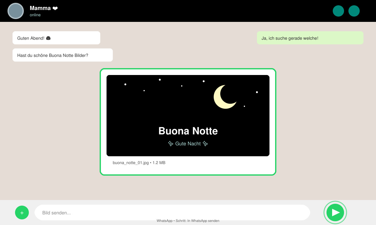 Buona notte bilder in WhatsApp versenden