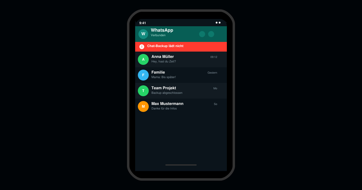 WhatsApp chat backup lädt nicht