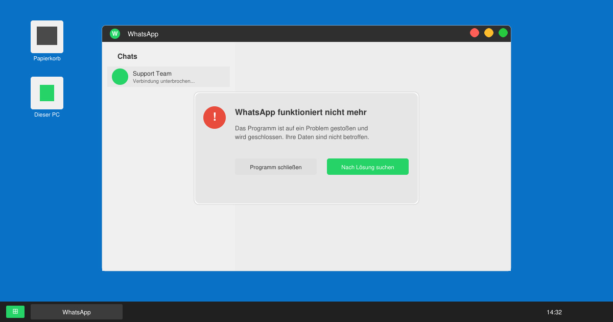 WhatsApp desktop funktioniert nicht mehr