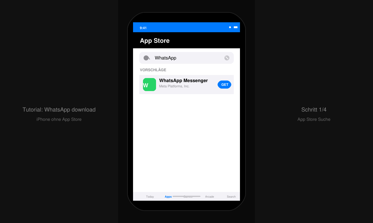 App Store Startbildschirm mit Suchleiste