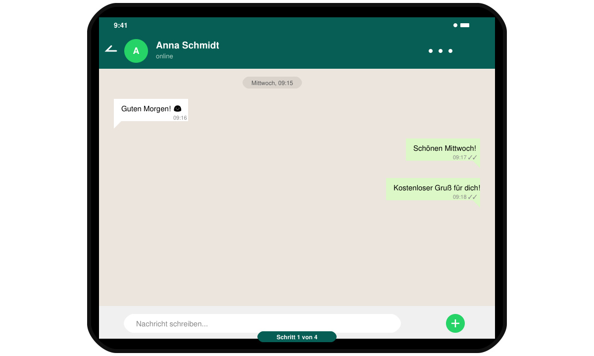 WhatsApp Chat öffnen für Mittwoch Gruß
