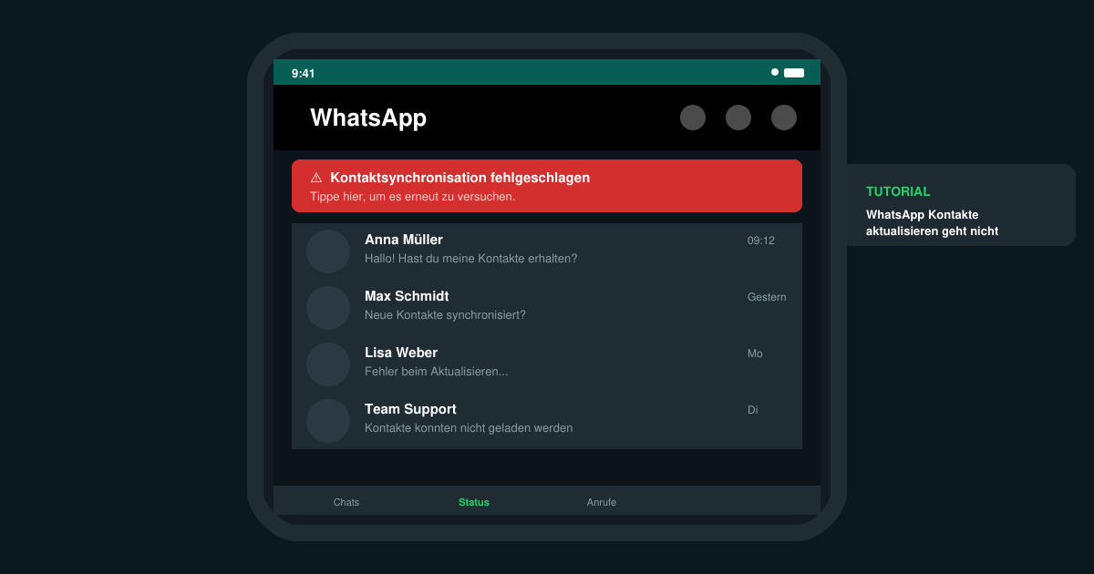 WhatsApp kontakte aktualisieren geht nicht