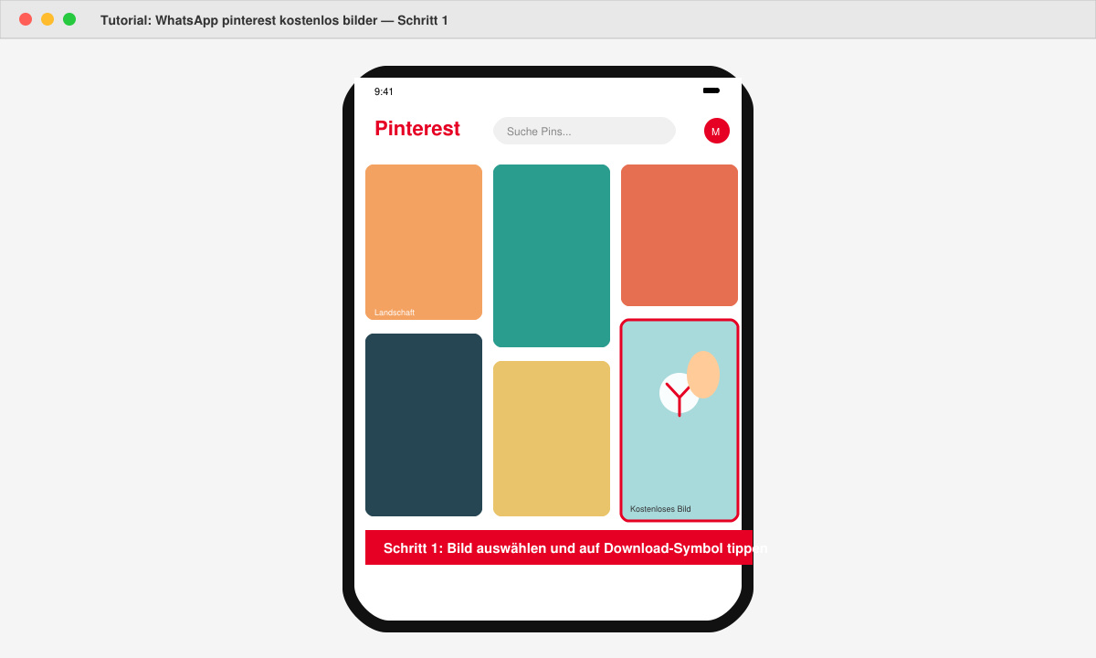 Bilder von Pinterest in WhatsApp vorbereiten