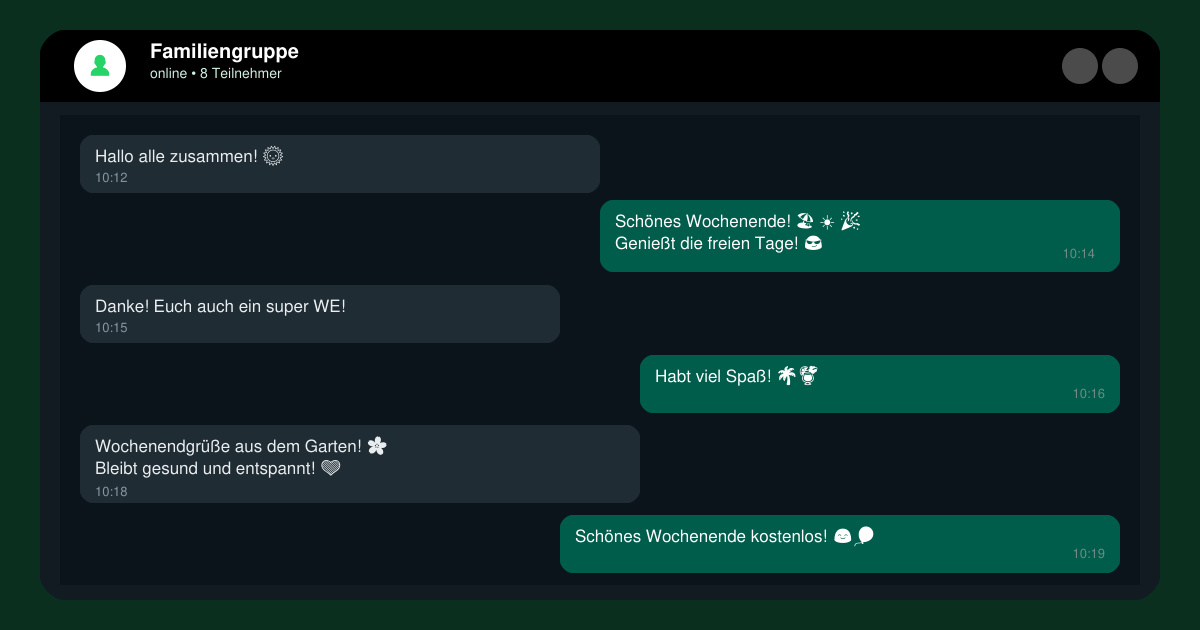 WhatsApp schönes wochenende kostenlos