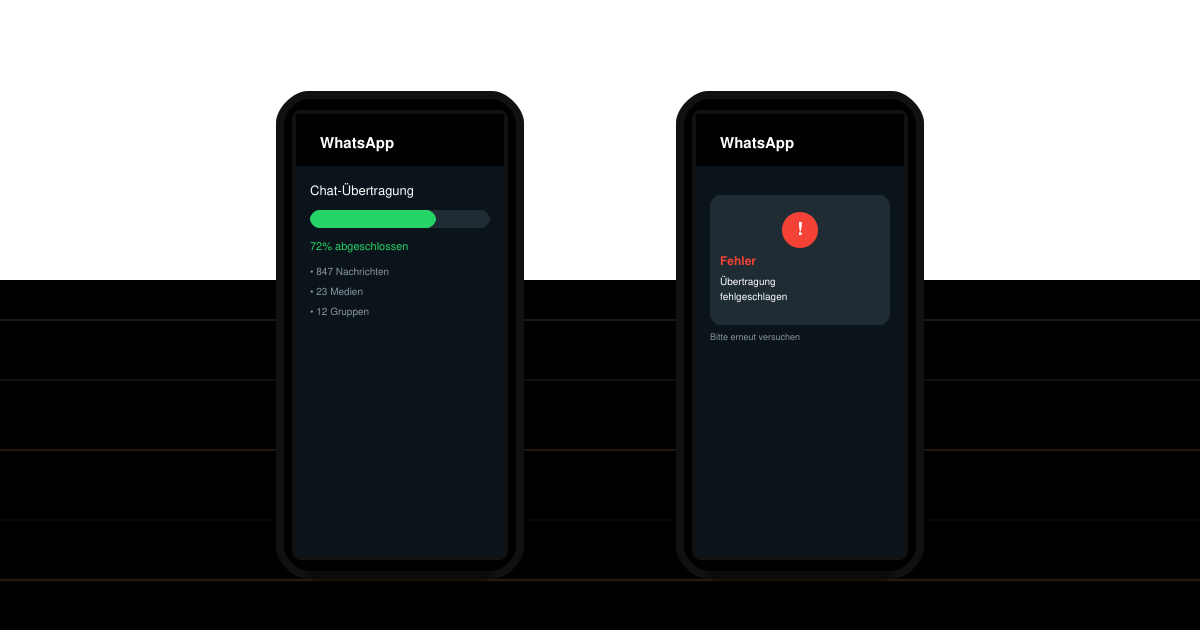 WhatsApp übertragung funktioniert nicht