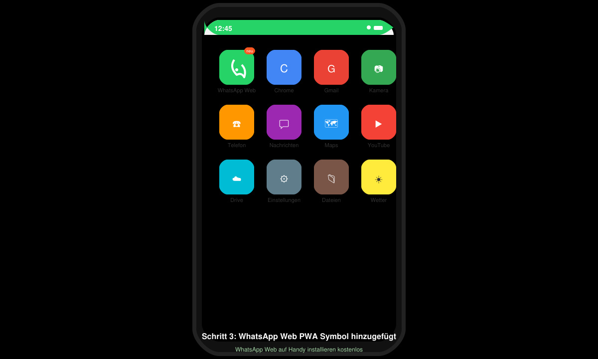 WhatsApp Web als PWA auf dem Handy Startbildschirm