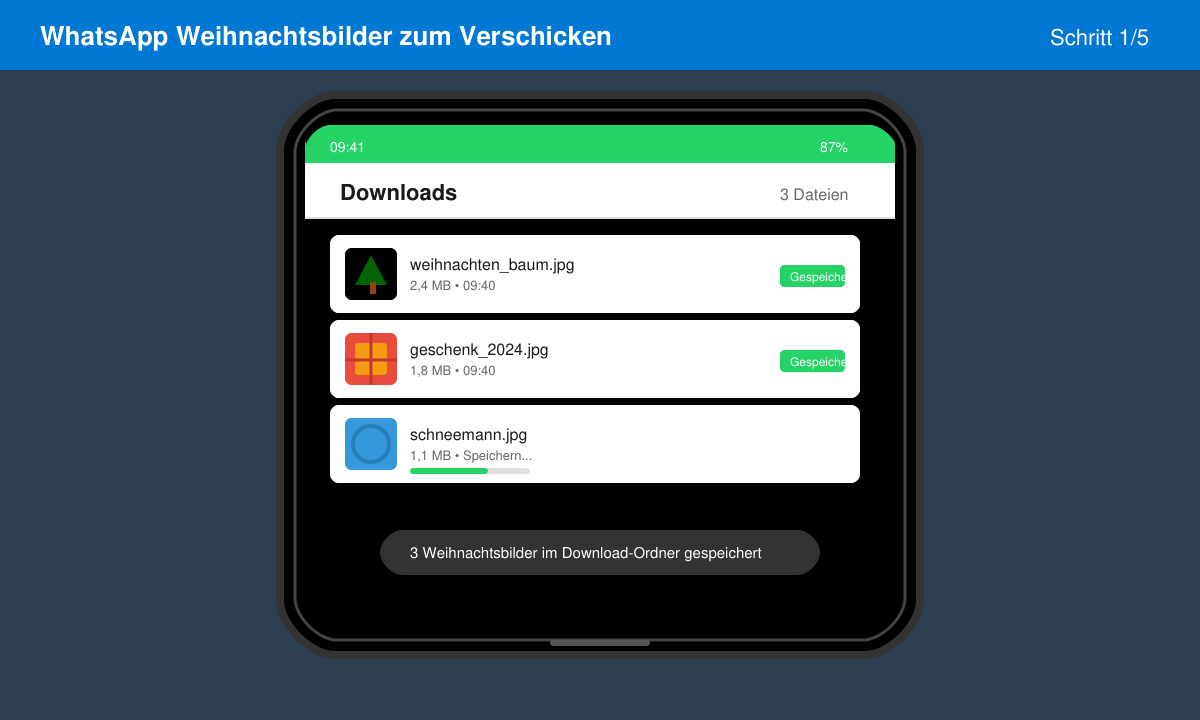 Bilder in der Galerie speichern für WhatsApp