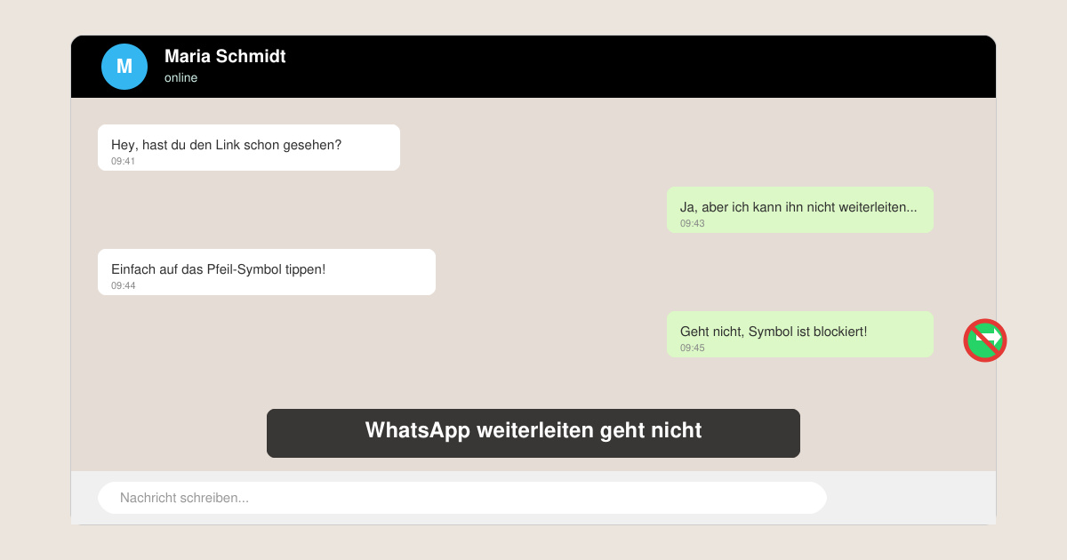 WhatsApp weiterleiten geht nicht