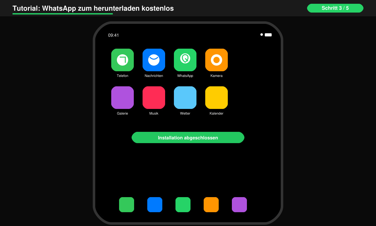 WhatsApp zum herunterladen kostenlos erfolgreich installiert