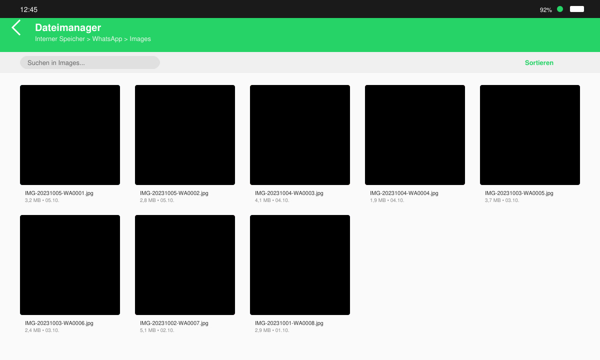WhatsApp Images Ordner im Dateimanager anzeigen