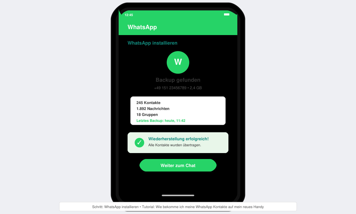 WhatsApp Installation und Backup-Wiederherstellung auf neuem Handy