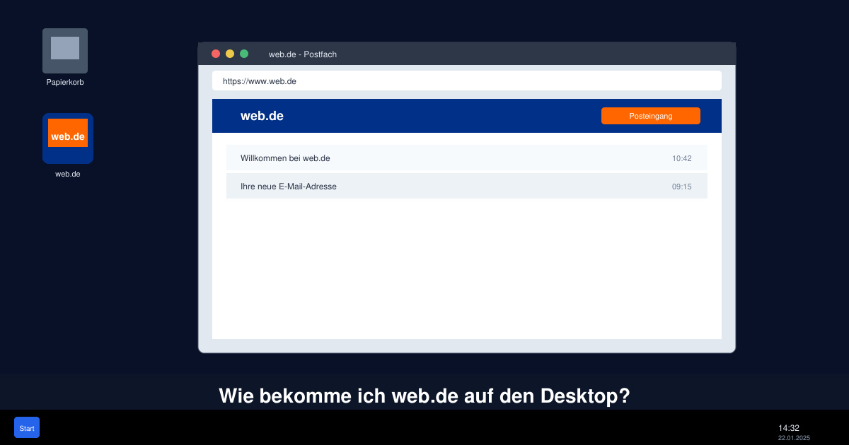 Wie bekomme ich web de auf den desktop