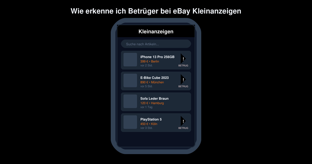 Wie erkenne ich betrüger bei ebay kleinanzeigen