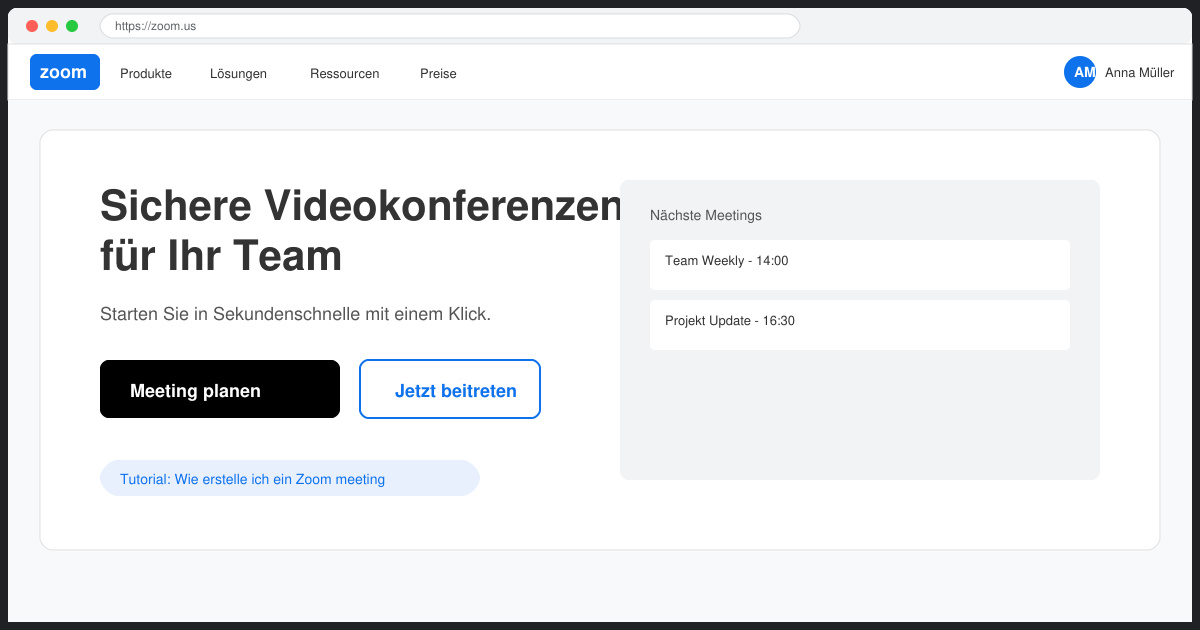 Wie erstelle ich ein Zoom meeting