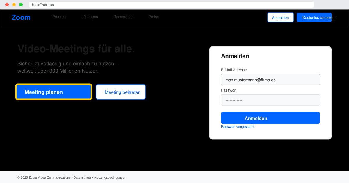 Wie erstellt man ein Zoom meeting