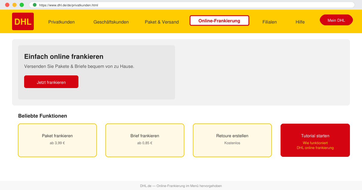 Wie funktioniert DHL online frankierung
