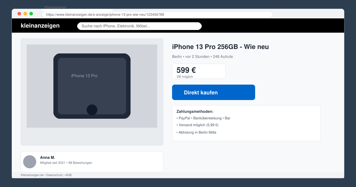Wie funktioniert direkt kaufen bei ebay kleinanzeigen