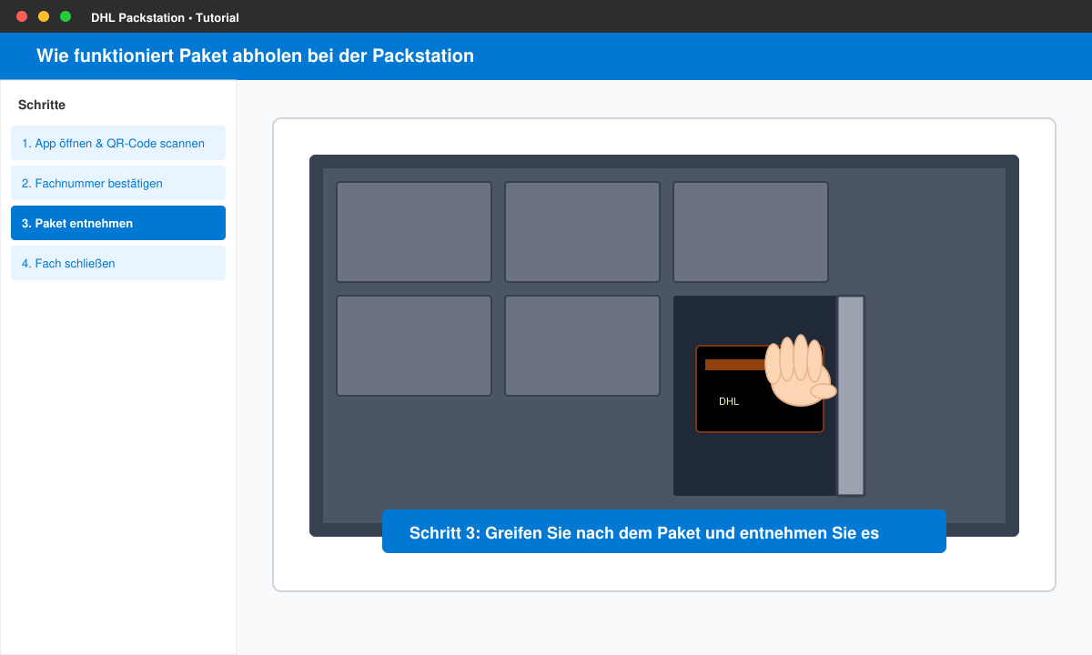 Erfolgreiche Paketabholung an der DHL Packstation