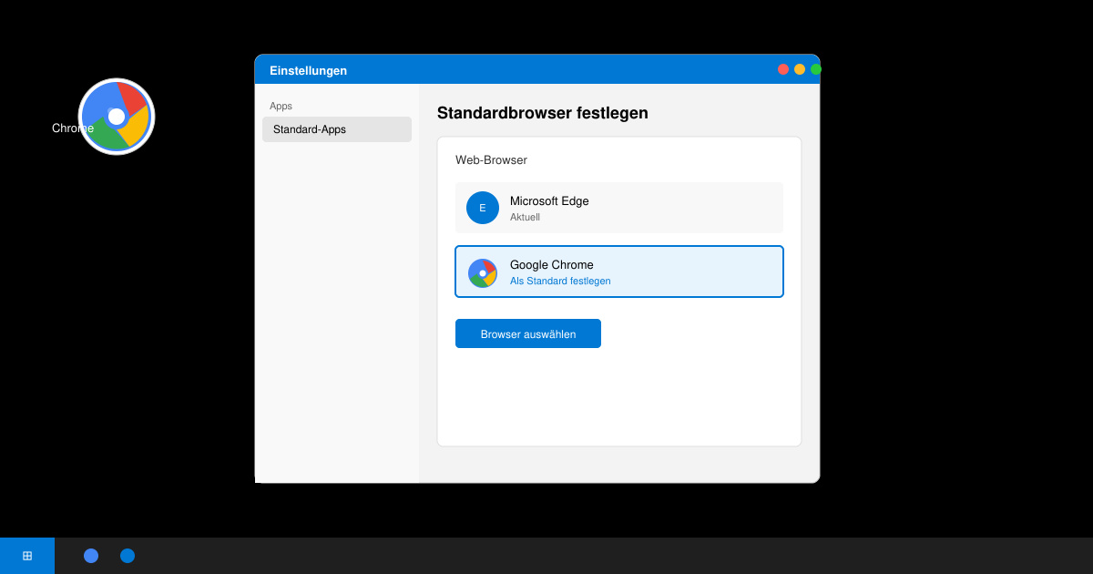 Wie Google als standardbrowser festlegen
