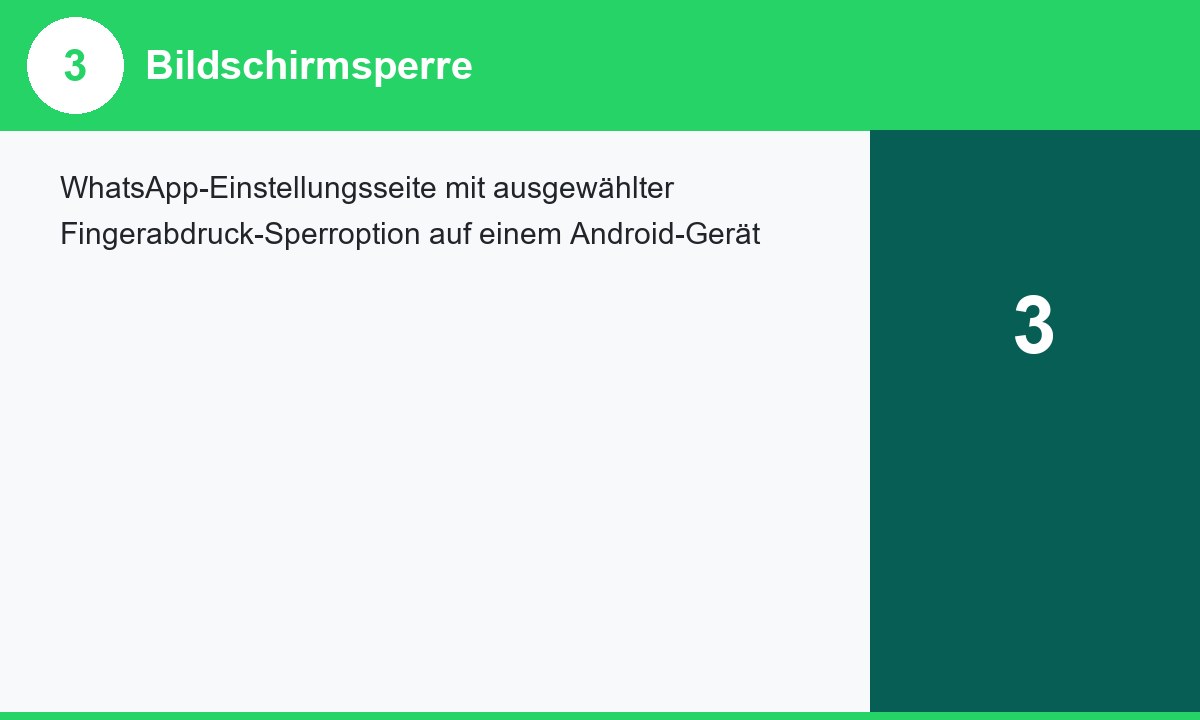 WhatsApp Bildschirmsperre Einstellung mit Fingerabdruck-Option