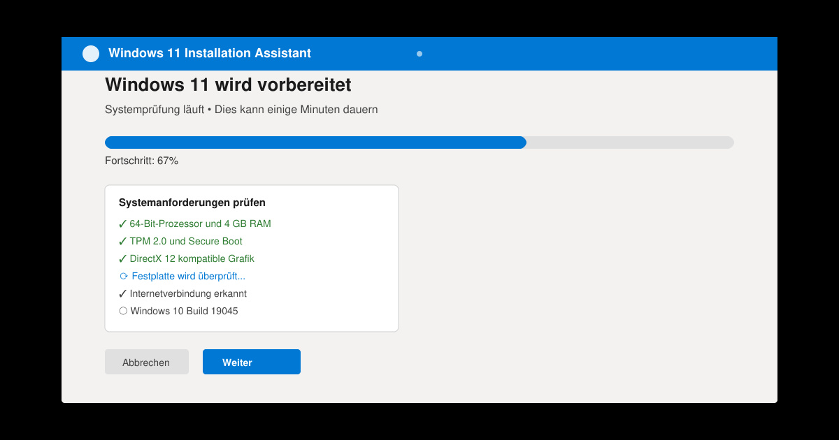 Wie installiere ich Windows 11 auf Windows 10