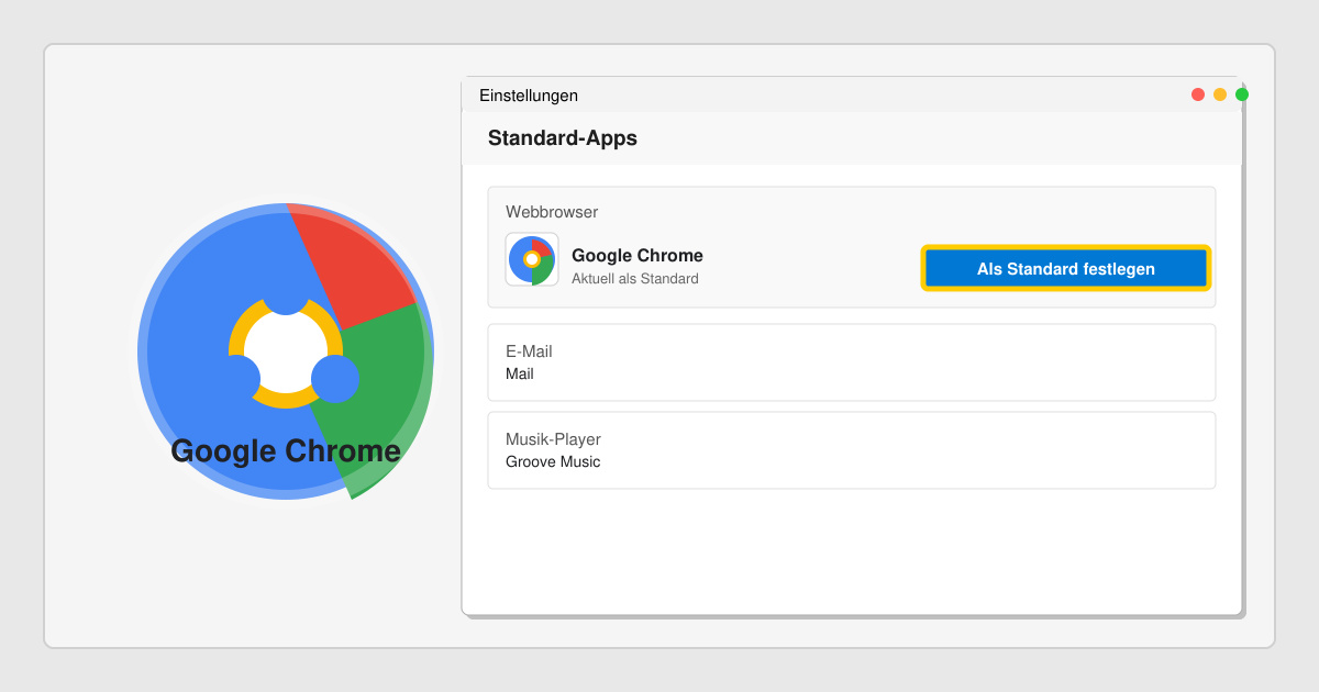 Wie lege ich Google als standardbrowser fest