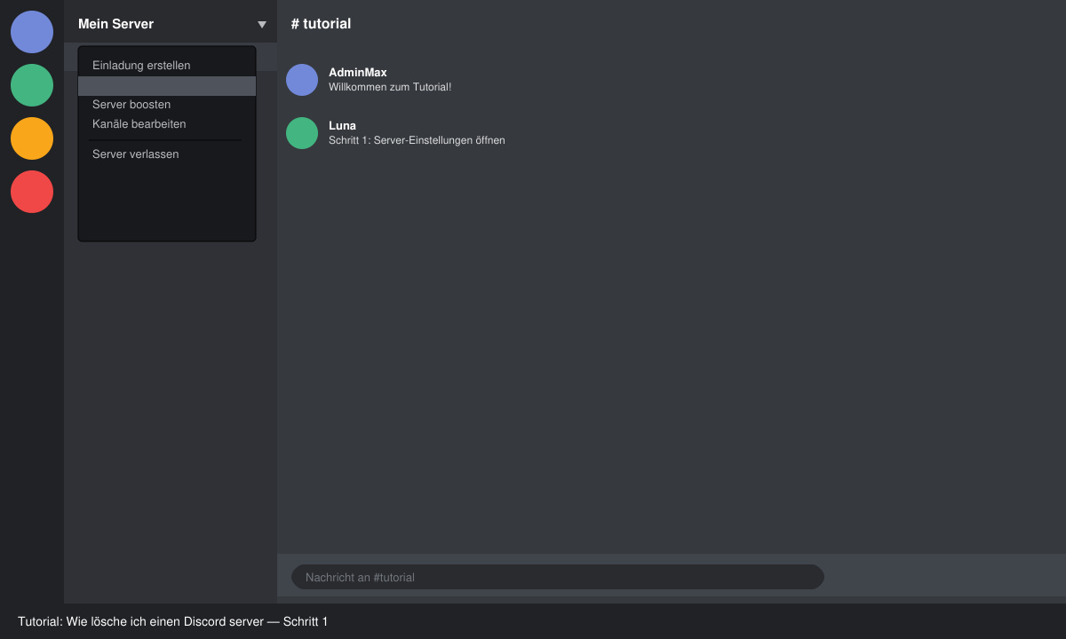 Discord Server auswählen in der Seitenleiste