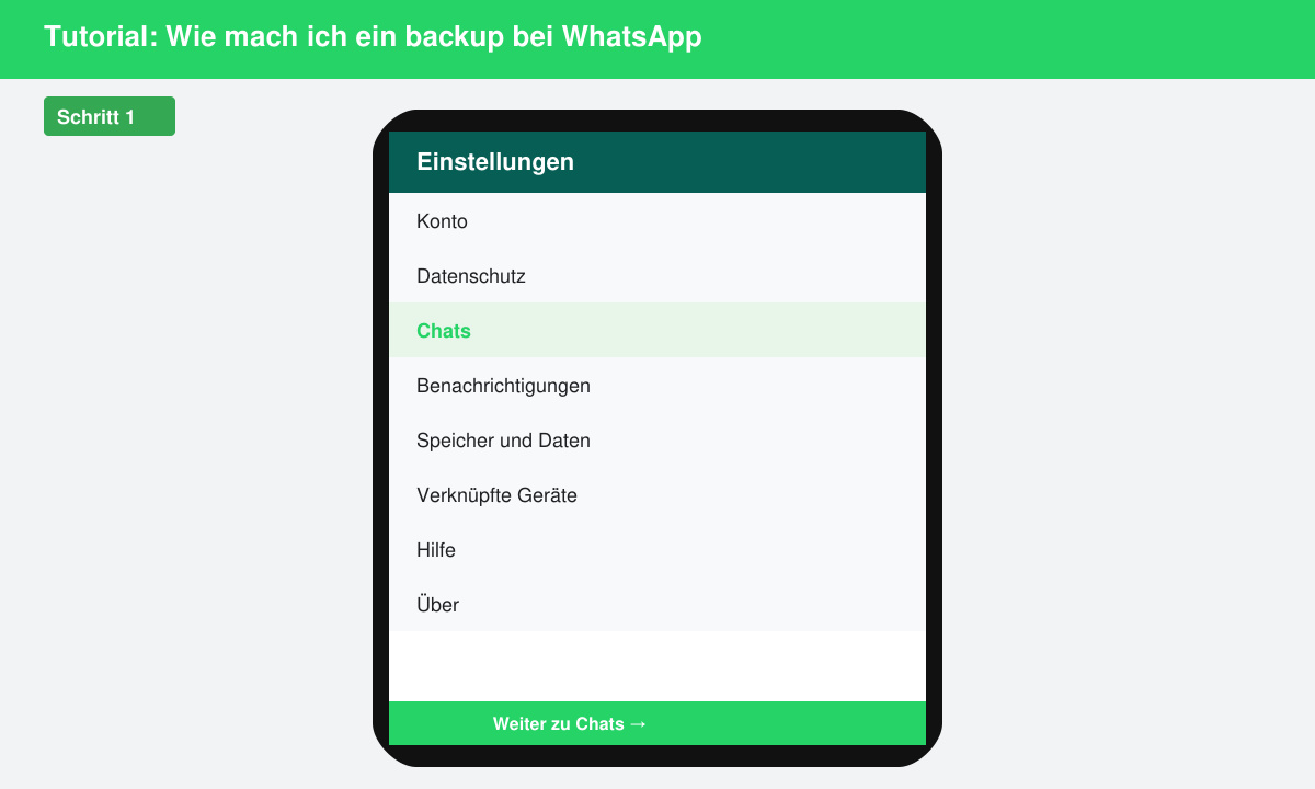 WhatsApp-Menü mit hervorgehobener Einstellungsoption auf Android