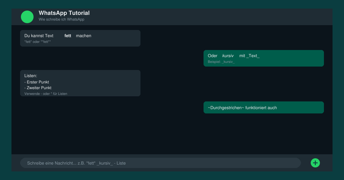 Wie schreibe ich WhatsApp