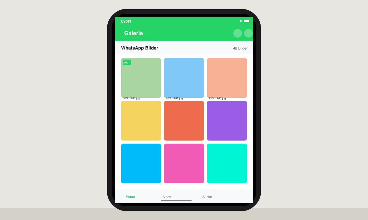 Ergebnis: WhatsApp Bild erscheint in der Galerie App des Smartphones