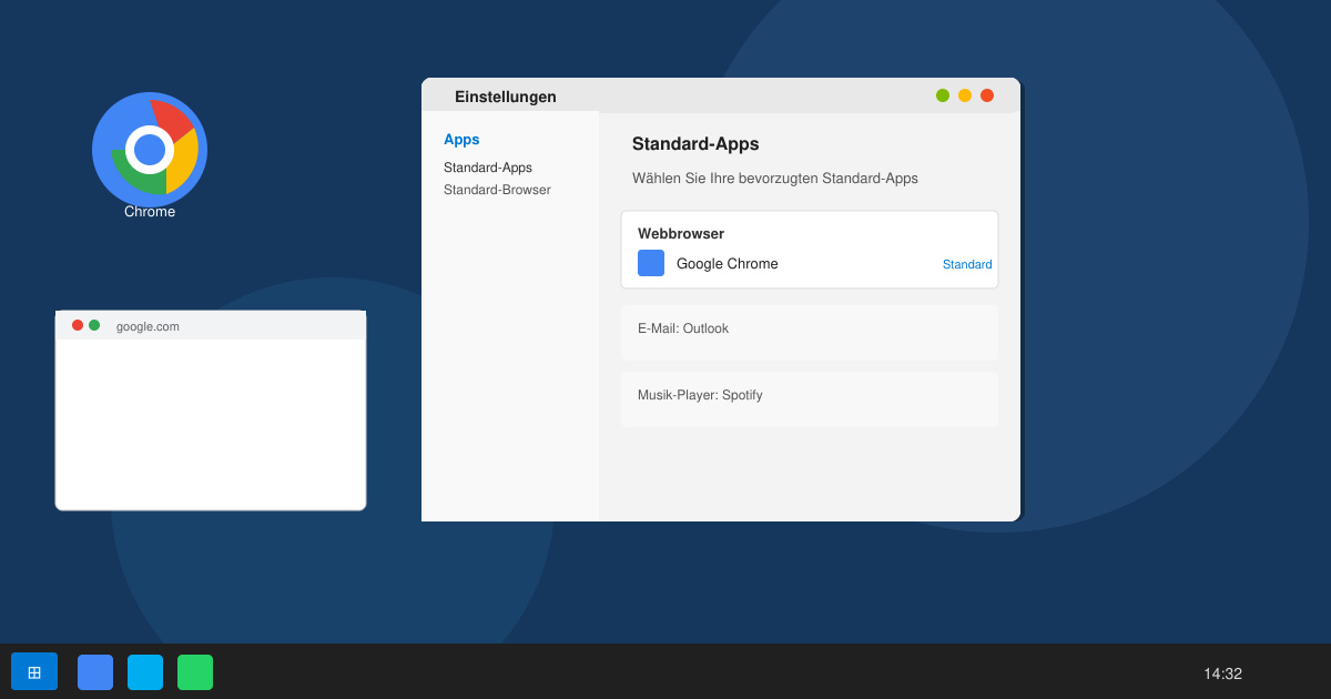 Wie stelle ich Chrome als standardbrowser ein