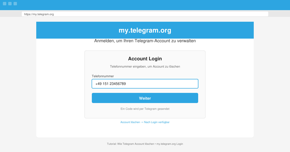 Wie Telegram account löschen