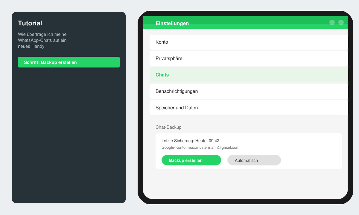 WhatsApp Chat-Backup auf altem Handy erstellen