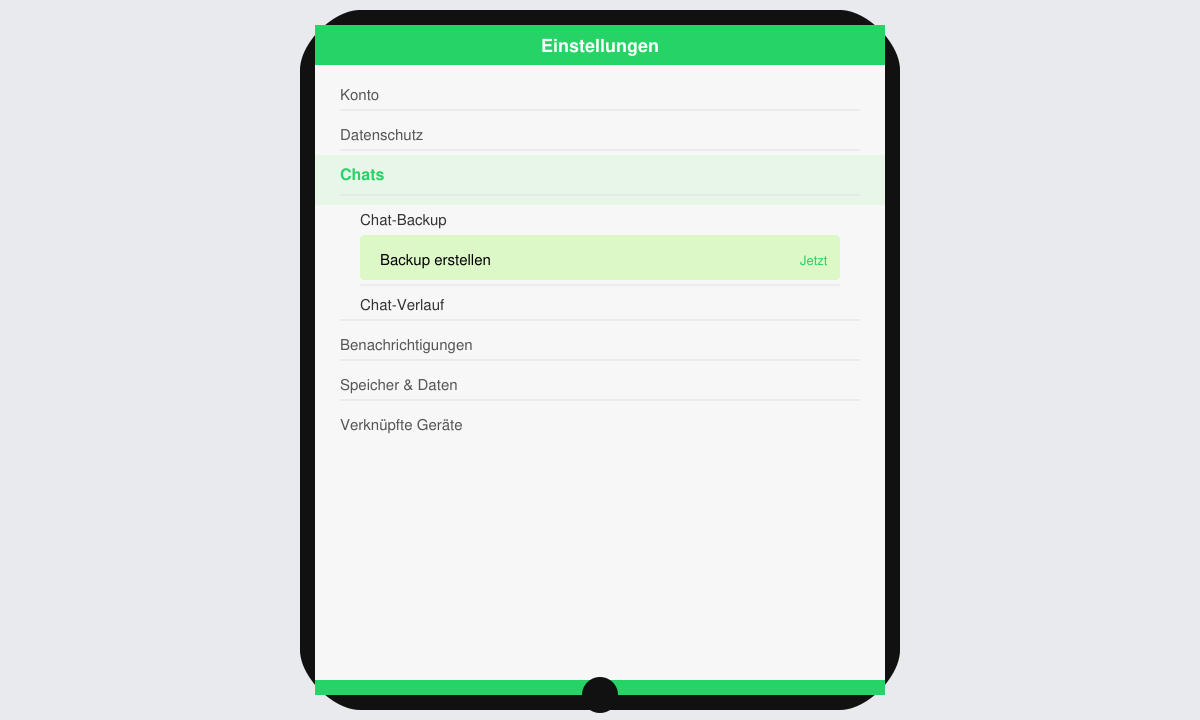 WhatsApp Backup für die Übertragung auf neues Handy erstellen