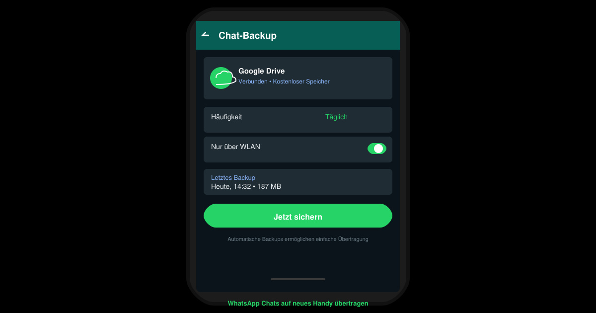 Wie überträgt man WhatsApp chats auf ein neues handy