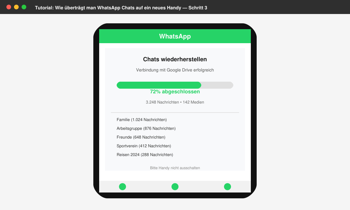 Wiederherstellung der WhatsApp Chats auf neuem Handy
