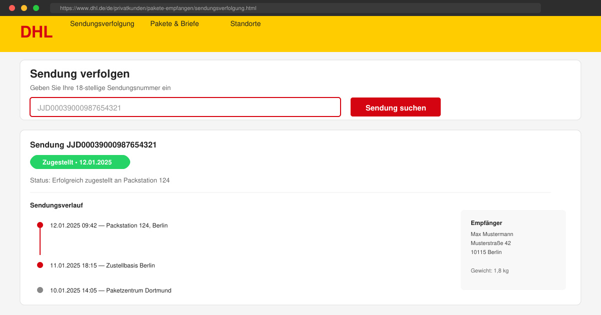 Wie verfolge ich ein DHL paket