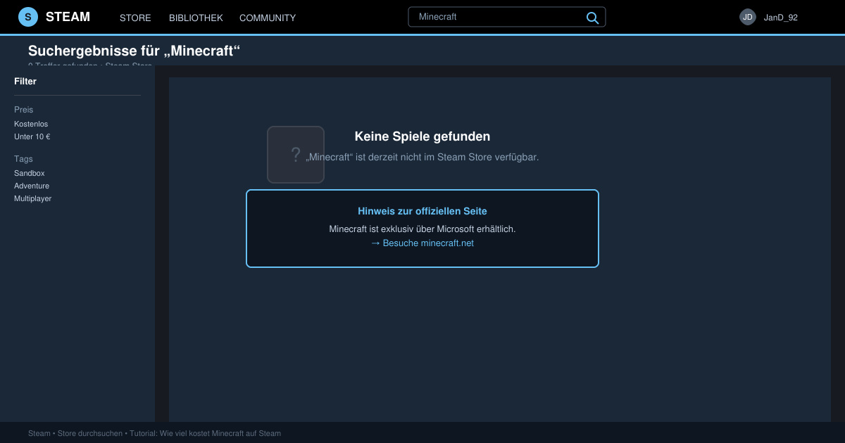 Wie viel kostet minecraft auf Steam