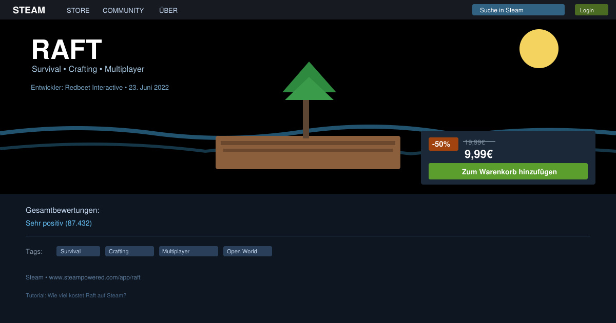 Wie viel kostet raft auf Steam