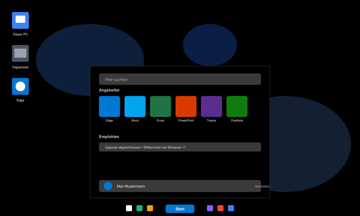 Windows 11 Desktop nach erfolgreichem Upgrade von Windows 10