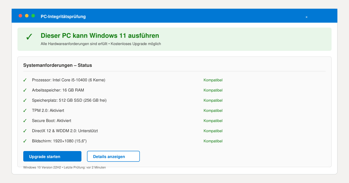 Windows 10 auf Windows 11 upgraden kostenlos