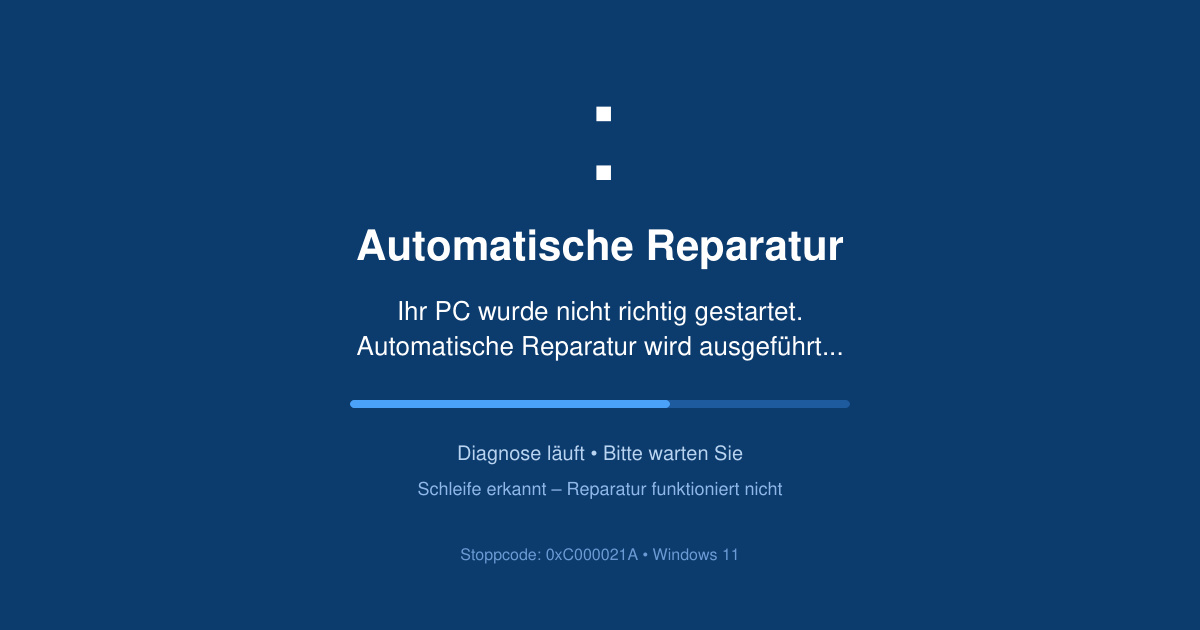 Windows 11 automatische reparatur funktioniert nicht