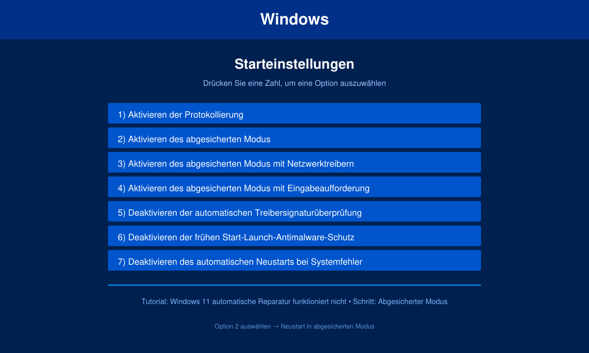 Windows 11 abgesicherter Modus starten