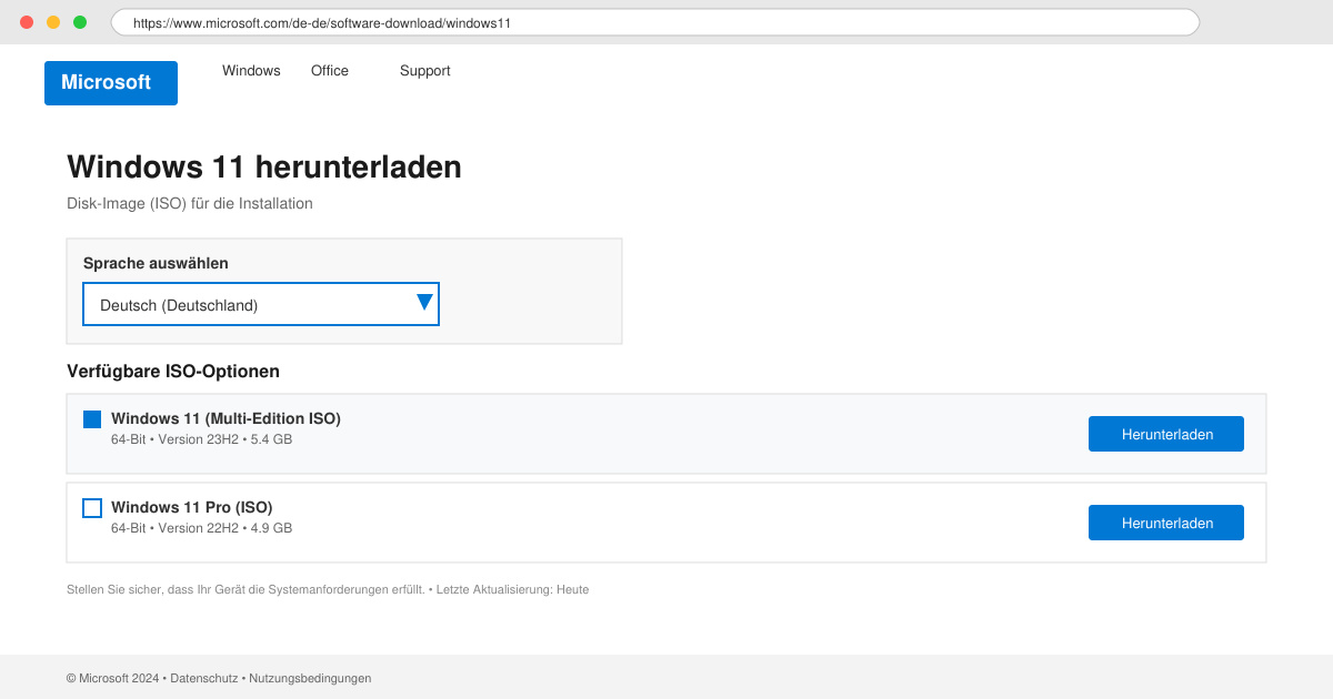 Windows 11 iso herunterladen