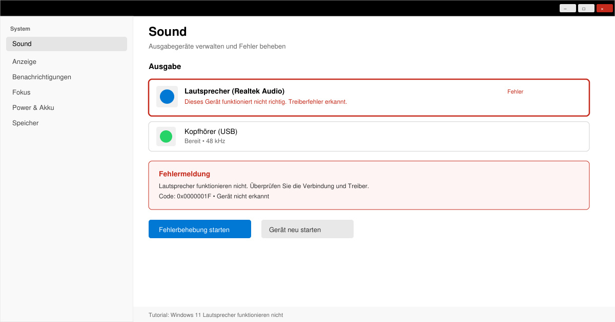 Windows 11 lautsprecher funktionieren nicht