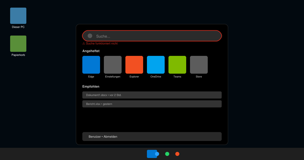 Windows 11 startmenü suche funktioniert nicht