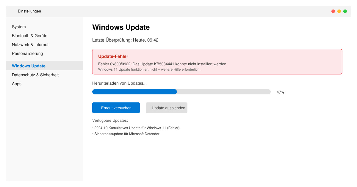 Windows 11 update funktioniert nicht