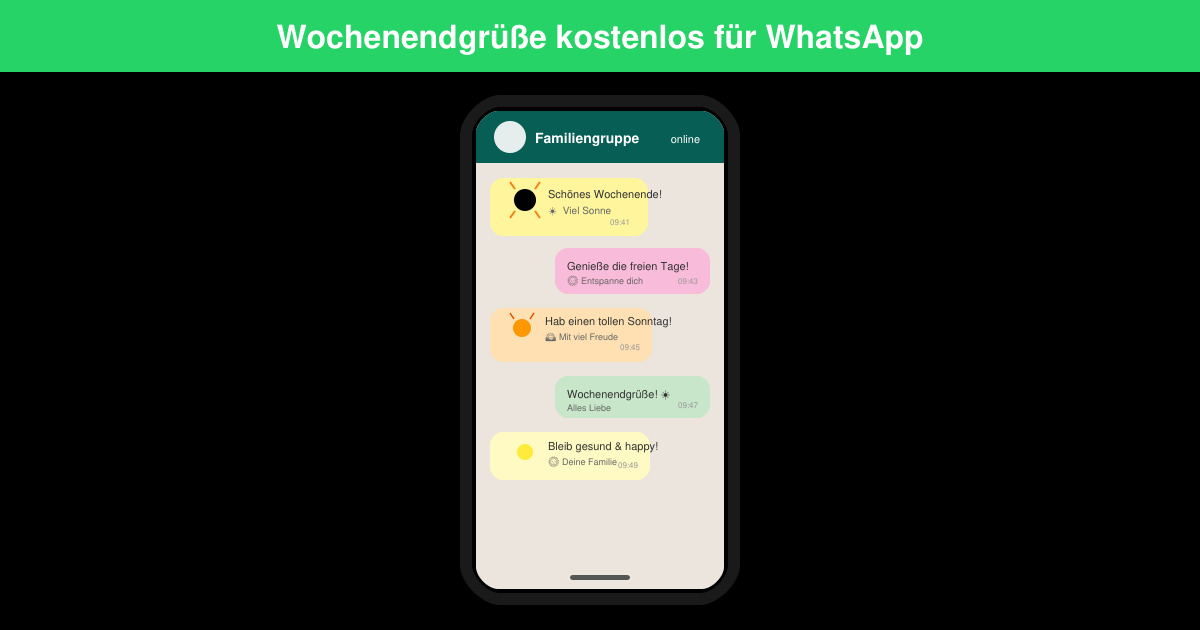 Wochenendgrüße kostenlos für WhatsApp